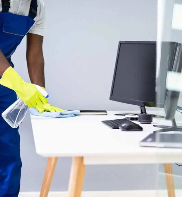Professional cleaner at work