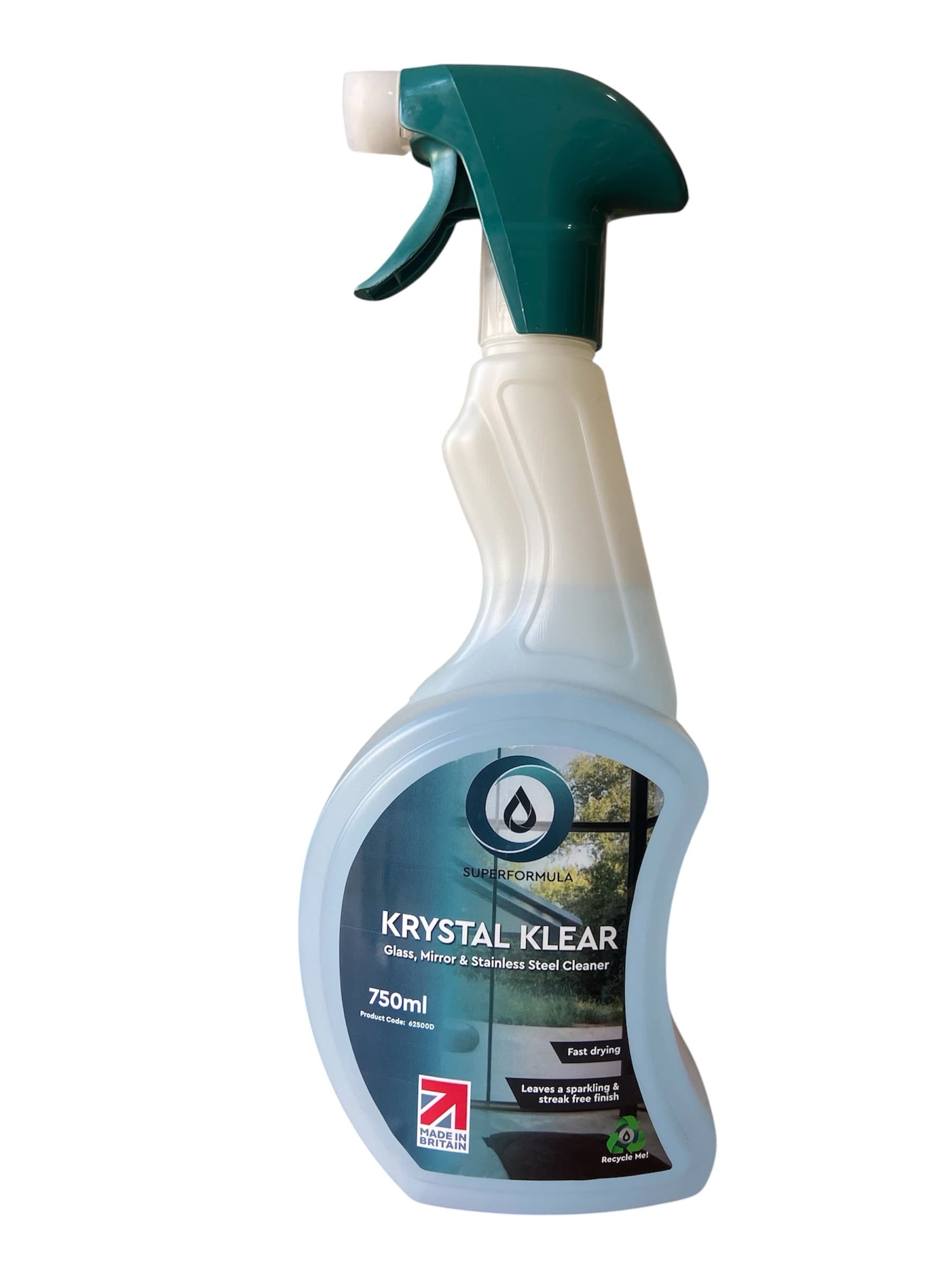 Krystal Klear professional glass, mirror, and stainless steel cleaner.