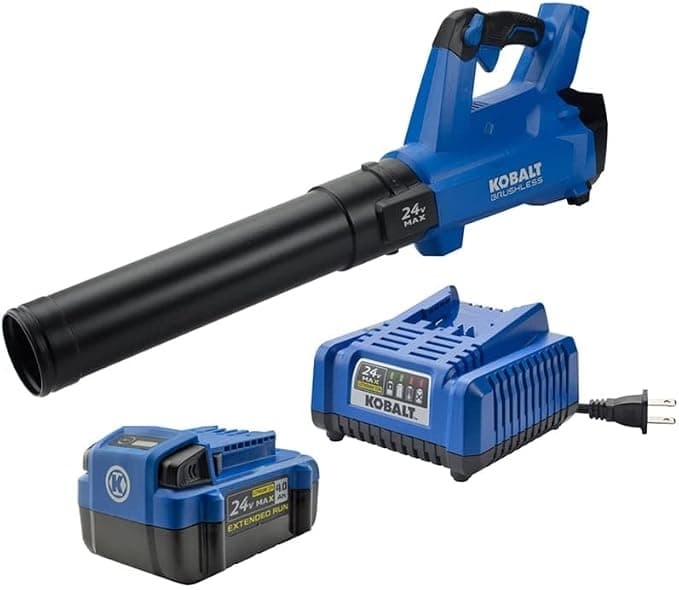 Kobalt 24V brushless cordless leaf blower for garden and compound cleanup in Accra.